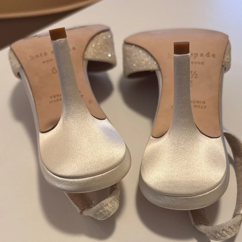 Kate Spade New York Glitter Slingback Pumps in Champagne